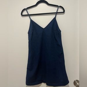 Aritzia dark wash denim mini slip dress